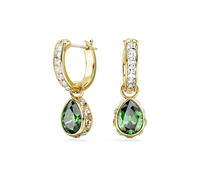 Paar Creolen SWAROVSKI "STILLA, 5662922" Ohrringe Gr. Metall, grün (gelbgoldfarben, metallfarben, kristallweiß, grün, grün) Damen Creolen mit Swarovski Kristall und Swarovsi Zirkonia (synth.) (61257667-0)