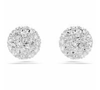 Dextera Ohrstecker, Rundschliff, Weiß, Rhodiniert