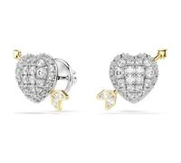 Swarovski Ohrstecker Idyllia – verschiedene Schliffe, Herz mit Pfeil, Weiß, Metallmix – OS