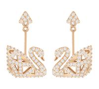 Swarovski Ohrstecker Unisex Facet Swan Drop Earrings Rose-Gold-Plated 5358058