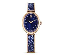 Swarovski Optik Crystal Rock Oval Uhr, Swiss Made, Blauer Kristallstein, Blauer Kristallstein