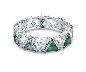 Swarovski Ortyx Cocktail Ring, Kristalle im Trilliant-Schliff, Grün, Rhodiniert