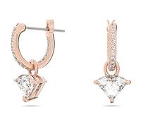 Swarovski Ortyx Drop-Ohrhänger, Weiße, Rosé Vergoldete Ohrringe mit Strahlenden Kristallen und Pavé
