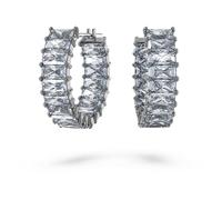 Swarovski Creolen Matrix 5658650 – rhodiniert mit Swarovski Kristallen, grau