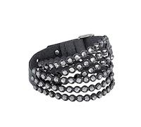 Swarovski Power Armband, Damenarmband in Alcantara Fabric Material mit Silberfarbenen Kristallen, Auch Tragbar als Choker