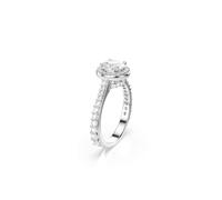 Swarovski Damenring Una Angelic Rundschliff Weiß Silberfarbenes Finish Größe 50