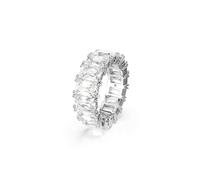 Swarovski Ring Matrix Vittore – Baguette‑Schliff, Weiß, rhodiniert
