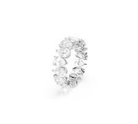 Swarovski Damenring Matrix Vittore – Tropfenschliff weiße Kristalle, silberfarben – Größe 58