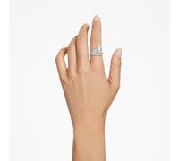 Swarovski Hyperbola Cocktailring, Weißer und Rhodinierter Damenring mit Edlen Swarovski Kristallen