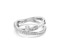 Swarovski Hyperbola Ring, Weißer, Rhodinierter Damenring mit Strahlenden Kristallen in Verschiedenen Schliffen