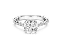 Swarovski Cocktailring Stilla Rundschliff Pavé Weiß Silberfarbenes Finish Größe 52