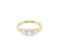 Swarovski Stilla Attract Ring Rundschliff, Weiß, Goldfarben plattiert