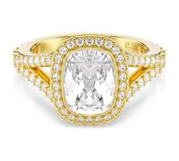 Una Angelic Ring, Kissenschliff, Weiß, 18K goldbeschichtet 50