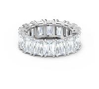 Swarovski Fingerring »Vittore Wide, weiss, rhodiniert, 5562129, 5572686, 5572689, 5572695, 5572699«, mit ® Kristallen