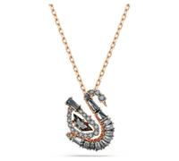 Swan Anhänger, Verschiedene Schliffe, Schwan, Schwarz, 18K roségoldbeschichtet OS