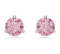 Swarovski Solitär Ohrstecker - Rundschliff - Rosa - Rhodiniert - 5717577, Einheitsgröße, Rhodiniert, Kristall