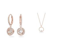 Swarovski Sparkling Dance Ohrringe, Rund, Weiss, Roségold-Legierungsschicht & Creativity Anhänger, Rund, Weiss, Roségold-Legierungsschicht