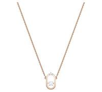 Swarovski Sparkling Dance Oval Halskette, Weiss, Roségold-Legierungsschicht