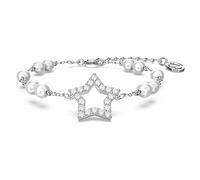 Swarovski Stella Armband, Weißer und Rhodiniertes Damenarmband mit Strahlenden Swarovski Kristallen