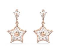 Swarovski Stella Drop-Ohrhänger, Rosé Vergoldete Ohrringe mit Strahlenden Weißen Kristallen