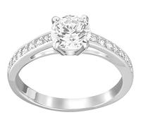 Swarovski Stilla Attract Kollektion Ring, Rundschliff, Pavé, Weiß, Rhodiniert