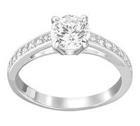 Swarovski Stilla Attract Kollektion Ring, Rundschliff, Pavé, Weiß, Rhodiniert