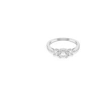 Fingerring SWAROVSKI "Attract Trilogy, Gemischte Rundschliffe, 5656289/-90/-91/-92, 5655713" Fingerringe Gr. 58, Metall, silberfarben (metallfarben, kristallweiß, kristallweiß) Damen (93226363-58) metallfarben, kristallweiß, kristallweiß