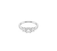 Swarovski Fingerring Attract Trilogy – gemischte Rundschliffe, Gr.58 silberfarben kristallweiß Damen