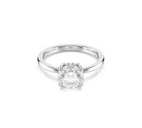 Swarovski Stilla Kollektion Cocktailring, Rundschliff, Weiß, Silberfarbenes Finish