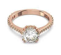 Swarovski Damenring Constella 5642646 – rosévergoldet, Pavé mit weißen Kristallen