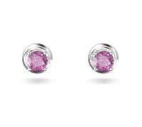 Swarovski Stilla Ohrringe, Rhodinierte Damenohrringe mit Runden Kristallen im Brillantschliff