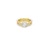 Swarovski Stilla Ring-Set, vergoldet, Rundschliff, Größe 12, Weiß, 2 Stück, Cubic Zirkonia, Zirkonia