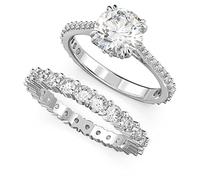 Ring-Set SWAROVSKI "Constella, Princess-Schliff, 5649216,-13,-15,5647662" Fingerringe Gr. 50, Metall, 2,5 mm, silberfarben (metallfarben, kristallweiß, kristallweiß) Damen Fingerringe (20269227-50)