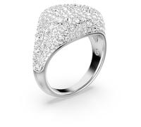 Swarovski Sublima Cocktailring, Weißer und Rhodinierter Damenring mit Brillanten Swarovski Kristallen