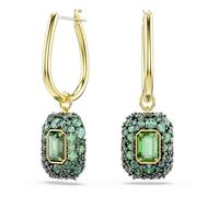 Sublima Drop-Ohrhänger, Oktagon-Schliff, Grün, 18K goldbeschichtet OS