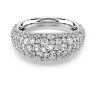 Swarovski Sublima Ring, Rhodinierter, Weißer Ring mit Gewölbtem Design und Klaren Zirkonia in Chatonnage-Fassung, Größe: 55