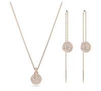 Swarovski Sublima Set, Rosé Vergoldete Halskette und Ohrringe mit Strahlenden Swarovski Kristallen