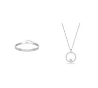 Swarovski Subtle Armband, Weiss, Rhodiniert & Creativity Anhänger, Rund, Weiss, Rhodiniert