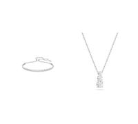 Swarovski Subtle Trilogy Armband, Weiss, Rhodiniert & Attract Trilogy Anhänger, Rund, Weiss, Rhodiniert