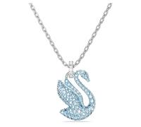 Swarovski Iconic Swan Anhänger, Rhodinierte Damenhalskette mit Schwan-Motiv und Strahlenden Swarovski Kristallen