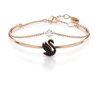 Swarovski Swan Armreif, Rosé Vergoldeter Damenarmreif mit Schwan-Motiv und Strahlenden Swarovski Kristallen