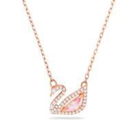 Swarovski Damen Kette 'Dazzling Swan' rosa / weiß / rosegold, Größe One Size, 4142628 Rosa / Weiß / Rosegold One Size