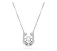 Swarovski Symbolica Anhänger, Kristallperle, Rundschliff, Pavé, Hufeisen, Weiß, Rhodiniert