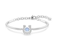 Swarovski Symbolica Armreif, Rundschliff, Pavé, Hufeisen, Blau, Rhodiniert