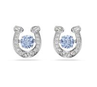 Swarovski Ohrstecker Symbolica - Hufeisen, Rundschliff, Pavé, Blau, Rhodiniert