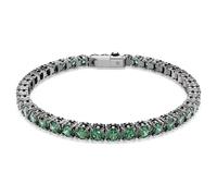 Swarovski Tennis-Armband Matrix, Rundschliff, Grün, Ruthenium plattiert, XL, Kristall, Kein Edelstein