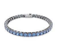 Swarovski Tennisarmband Matrix, Rundschliff, Blau, Ruthenium plattiert, S, Kristall, Kein Edelstein