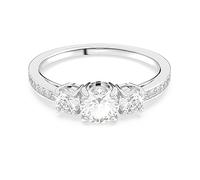 Fingerring SWAROVSKI "Attract Trilogy, Gemischte Rundschliffe, 5656289/-90/-91/-92, 5655713" Fingerringe Gr. 58, Metall, silberfarben (metallfarben, kristallweiß, kristallweiß) Damen (93226363-58) metallfarben, kristallweiß, kristallweiß