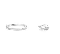 Swarovski Twist Armreif, Weiss, Rhodiniert