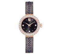 Matrix pearl bangle Uhr, Schweizer Produktion, Kristallarmband, Schwarz, Roségoldfarbenes Finish OS